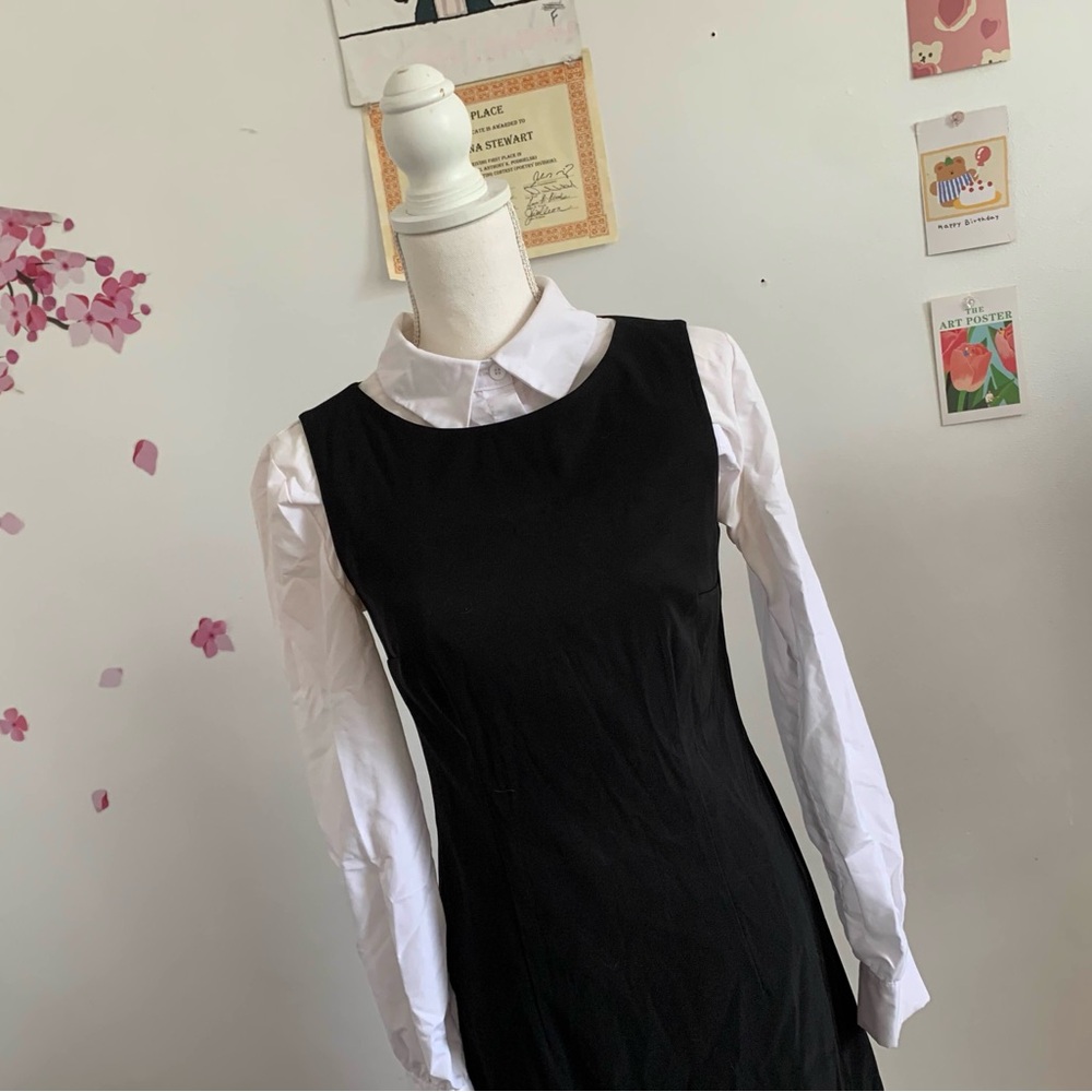 Elegant Black and White Women's Dress